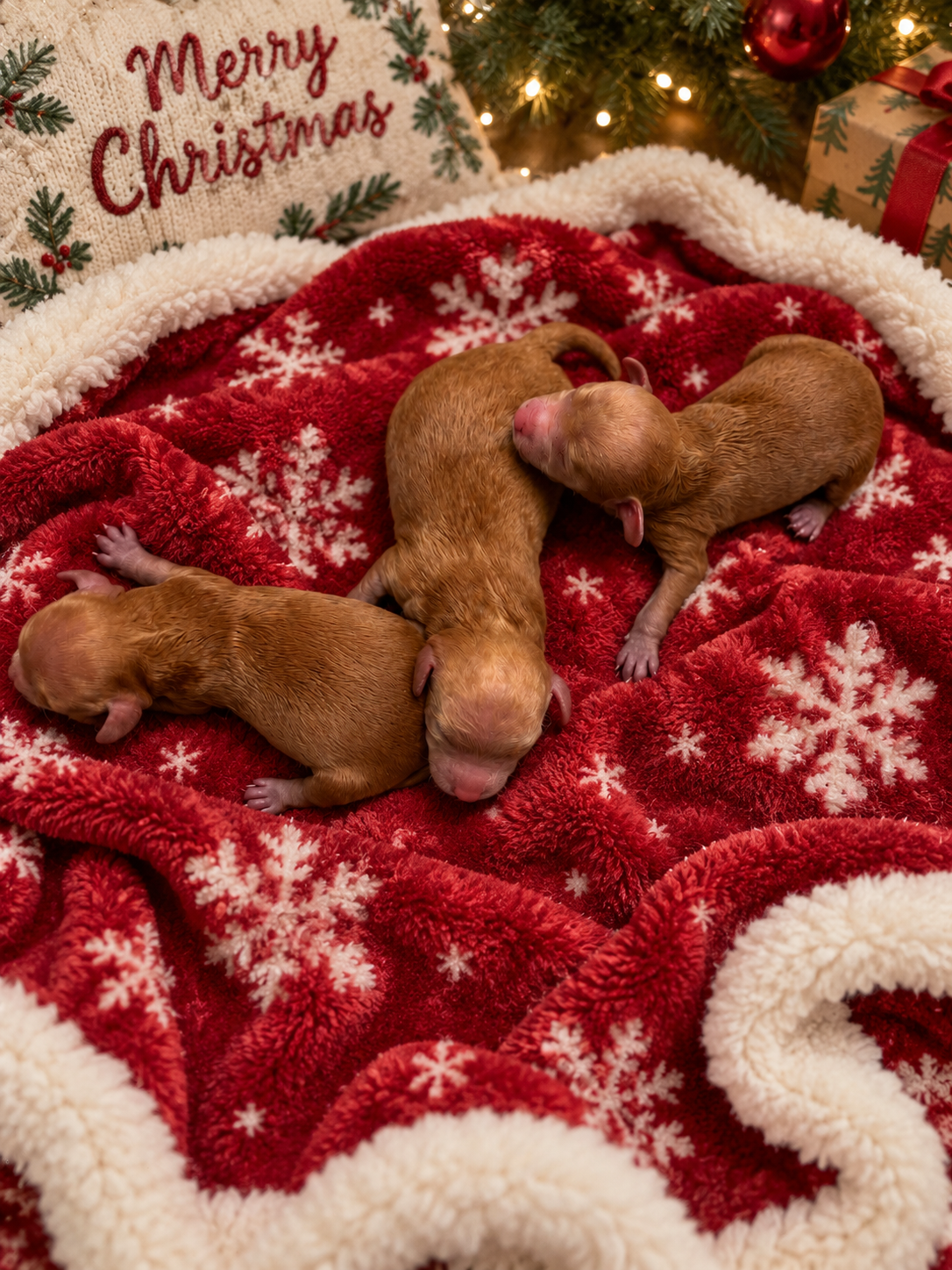 Iris Toy Poodles Christmas letter photo 4 of newborn Red Toy Poodle puppies